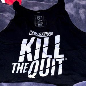 BORN PRIMITIVE BLACK KILL CLIFF CROP TOP SZ S